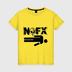 Футболка хлопковая женская NOFX crushman, цвет: желтый