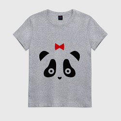 Футболка хлопковая женская Панда (женская), цвет: меланж