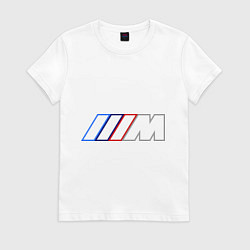 Футболка хлопковая женская BMW Motor Contur, цвет: белый