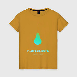 Футболка хлопковая женская Imagine Dragons: Night Visions, цвет: горчичный