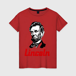 Футболка хлопковая женская Abraham Lincoln, цвет: красный