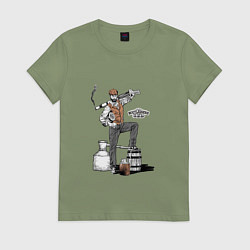 Футболка хлопковая женская Бутлегер, цвет: авокадо