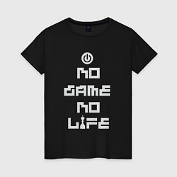 Футболка хлопковая женская No game No life, цвет: черный