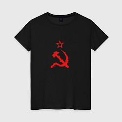 Футболка хлопковая женская Atomic Heart: СССР, цвет: черный