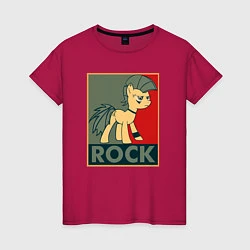 Футболка хлопковая женская Rock Pony, цвет: маджента