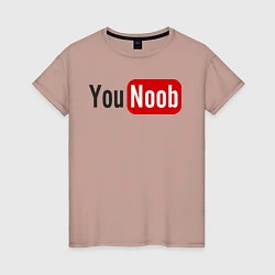 Футболка хлопковая женская You Noob, цвет: пыльно-розовый