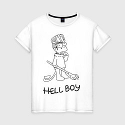 Футболка хлопковая женская Bart: Hell Boy, цвет: белый