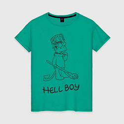 Футболка хлопковая женская Bart: Hell Boy, цвет: зеленый