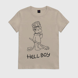 Футболка хлопковая женская Bart: Hell Boy, цвет: миндальный