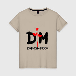 Футболка хлопковая женская Depeche Mode Rose, цвет: миндальный