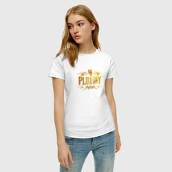 Футболка хлопковая женская Pluxury, цвет: белый — фото 2