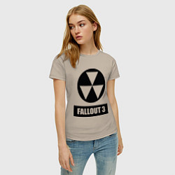 Футболка хлопковая женская Fallout 3, цвет: миндальный — фото 2