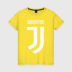 Футболка хлопковая женская FC Juventus, цвет: желтый