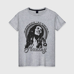 Футболка хлопковая женская Bob Marley: Island, цвет: меланж