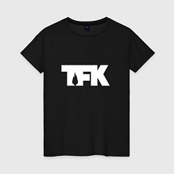 Футболка хлопковая женская TFK: White Logo, цвет: черный