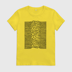 Футболка хлопковая женская Unknown Pleasures, цвет: желтый