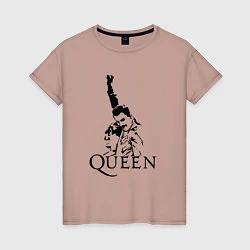 Футболка хлопковая женская Queen: Rock You, цвет: пыльно-розовый