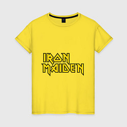 Футболка хлопковая женская Iron Maiden, цвет: желтый