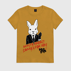 Футболка хлопковая женская Misfits: White rabbit, цвет: горчичный