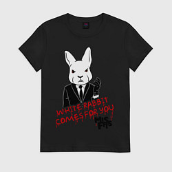 Футболка хлопковая женская Misfits: White rabbit, цвет: черный