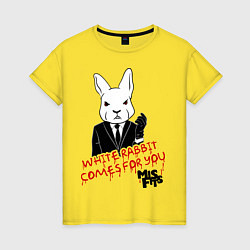 Футболка хлопковая женская Misfits: White rabbit, цвет: желтый