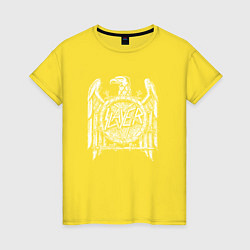 Футболка хлопковая женская Slayer Eagle, цвет: желтый