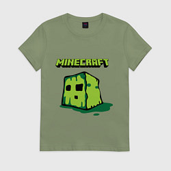 Футболка хлопковая женская Minecraft Creeper, цвет: авокадо