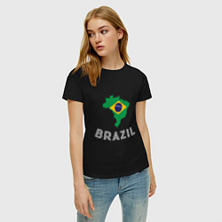 Футболка хлопковая женская Brazil Country, цвет: черный — фото 2