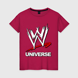 Футболка хлопковая женская WWE universe, цвет: маджента