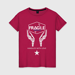 Футболка хлопковая женская Fragile Express, цвет: маджента