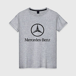 Футболка хлопковая женская Logo Mercedes-Benz, цвет: меланж