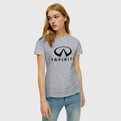 Футболка хлопковая женская Infiniti logo, цвет: меланж — фото 2