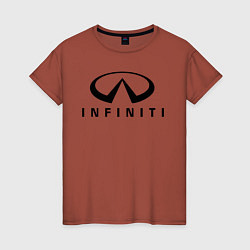 Футболка хлопковая женская Infiniti logo, цвет: кирпичный