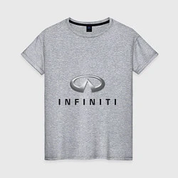 Футболка хлопковая женская Logo Infiniti, цвет: меланж