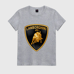 Футболка хлопковая женская Lamborghini logo, цвет: меланж