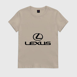 Футболка хлопковая женская Lexus logo, цвет: миндальный