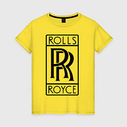 Футболка хлопковая женская Rolls-Royce logo, цвет: желтый