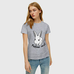Футболка хлопковая женская Rabbit: follow me, цвет: меланж — фото 2
