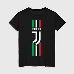 Футболка хлопковая женская FC Juventus: Italy, цвет: черный