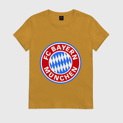 Футболка хлопковая женская Bayern Munchen FC, цвет: горчичный