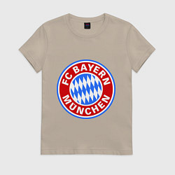 Футболка хлопковая женская Bayern Munchen FC, цвет: миндальный
