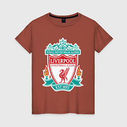 Футболка хлопковая женская Liverpool FC, цвет: кирпичный