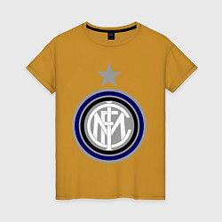 Футболка хлопковая женская Inter FC, цвет: горчичный