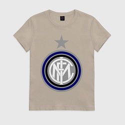 Футболка хлопковая женская Inter FC, цвет: миндальный