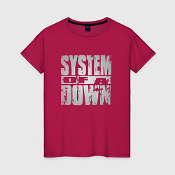 Футболка хлопковая женская System of a Down, цвет: маджента