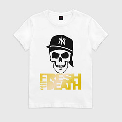 Футболка хлопковая женская Fresh til Death, цвет: белый