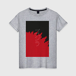 Футболка хлопковая женская Godzilla: Red & Black, цвет: меланж