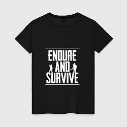 Футболка хлопковая женская Endure & Survive, цвет: черный