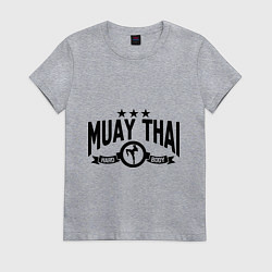 Футболка хлопковая женская Muay thai boxing, цвет: меланж
