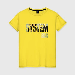 Футболка хлопковая женская System of a Down, цвет: желтый